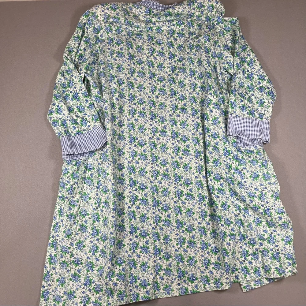 🪻90s Victoria’s Secret Gold Label Floral Cotton Robe M/L Cottagecore Tradwife - Picture 6 of 12